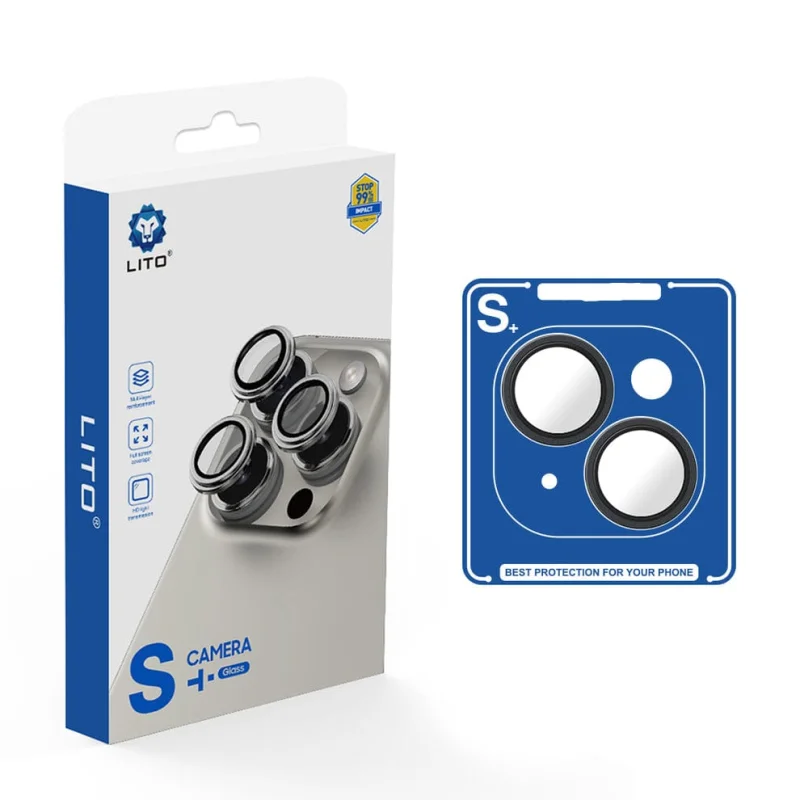 LITO S+ Titanium Lens Shield – iPhone 16 Pro/Pro Max Ultra‑Clear Camera Protection